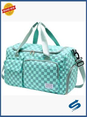 Travel Duffle Bag with Shoe Compartment, Gym Weekender for Women